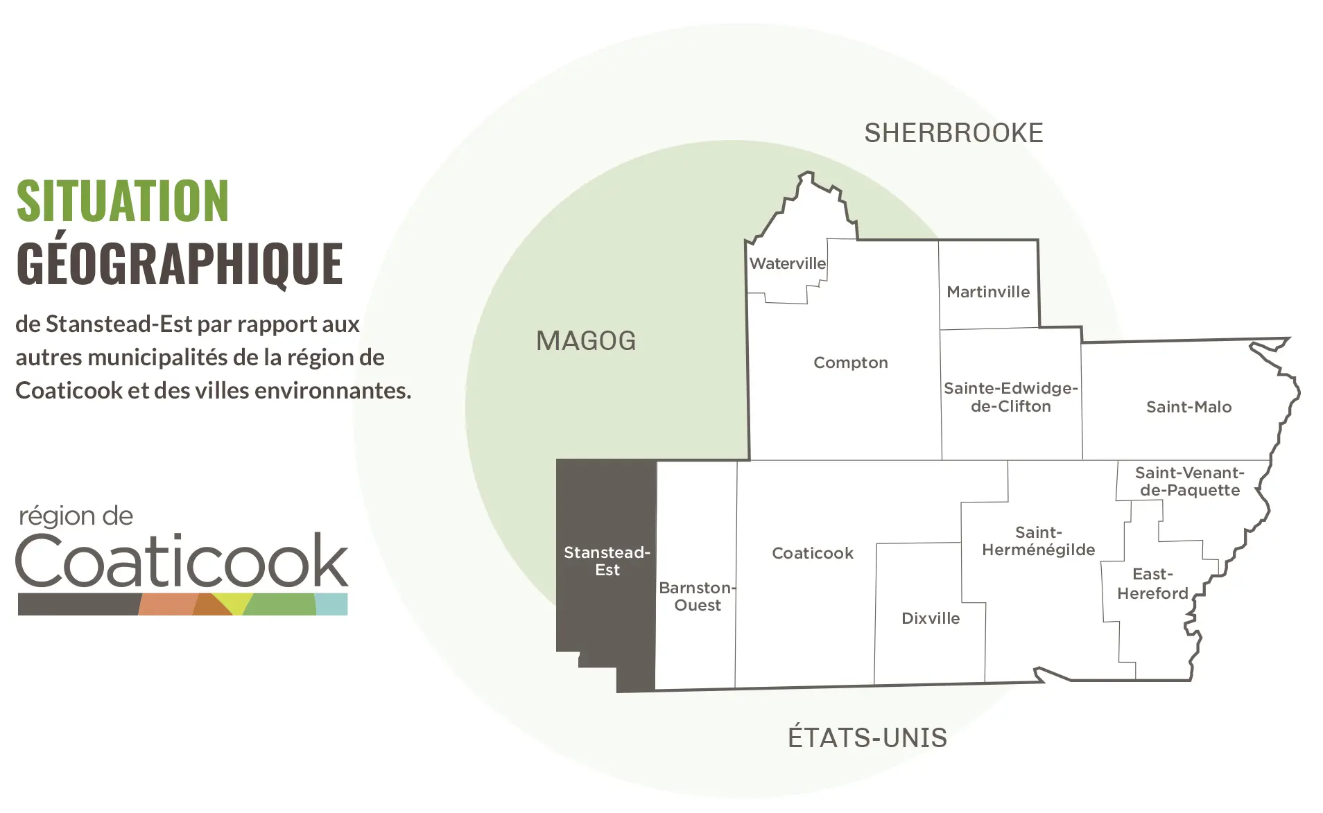 Carte Stanstead-Est vs. Région de Coaticook